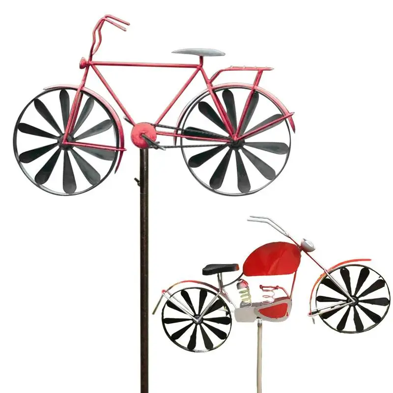 

Metal Windmill Garden Stake Outdoor Wind Spinners Metal Wind Sculptures Spinners Bike Motorcyle for Yard Lawn Patio decoration