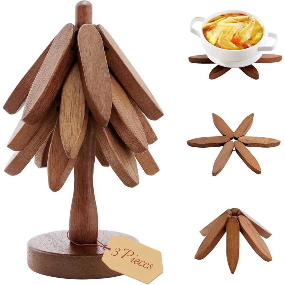 

3 упаковки, дизайн дерева, подставка для столовых приборов, деревянный штатив, декоративные, устойчивые к ожогам, термостойкие коврики для стола, подставки, защитные приспособления для столешницы