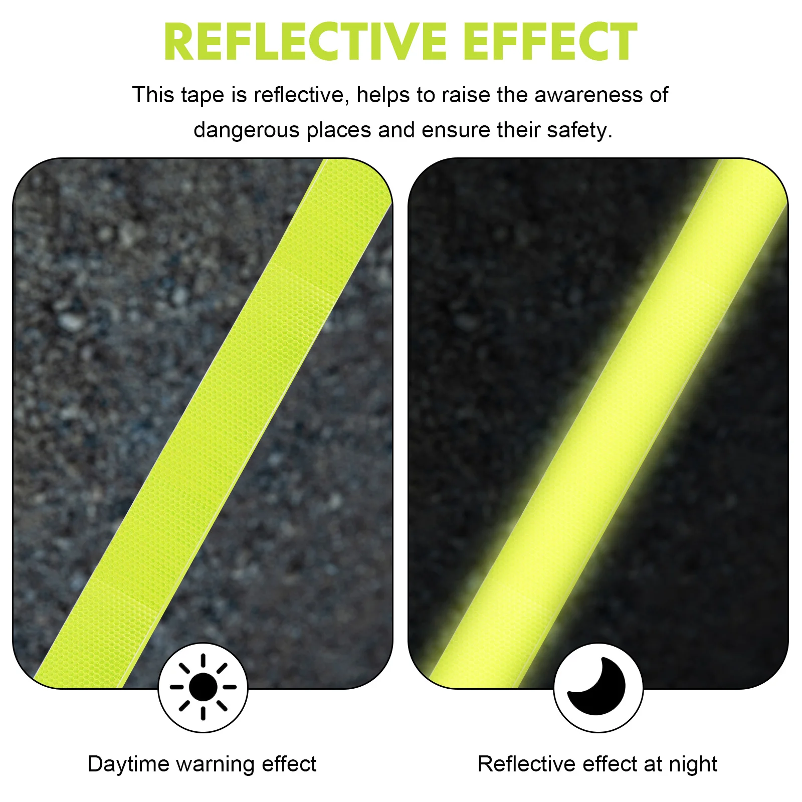 

Reflective Tape Safety Warning Marking Adhesive Sticker For Vehicles Helmets Clothes Road Construction High Visibility