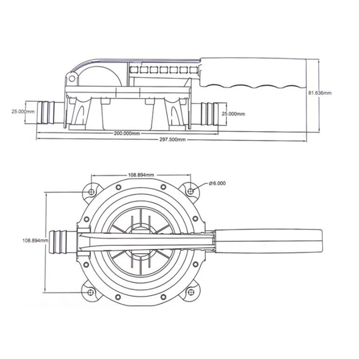 720 GPH Manual Diaphragm Hand Bilge Water Pump Transfer for Boat Marine