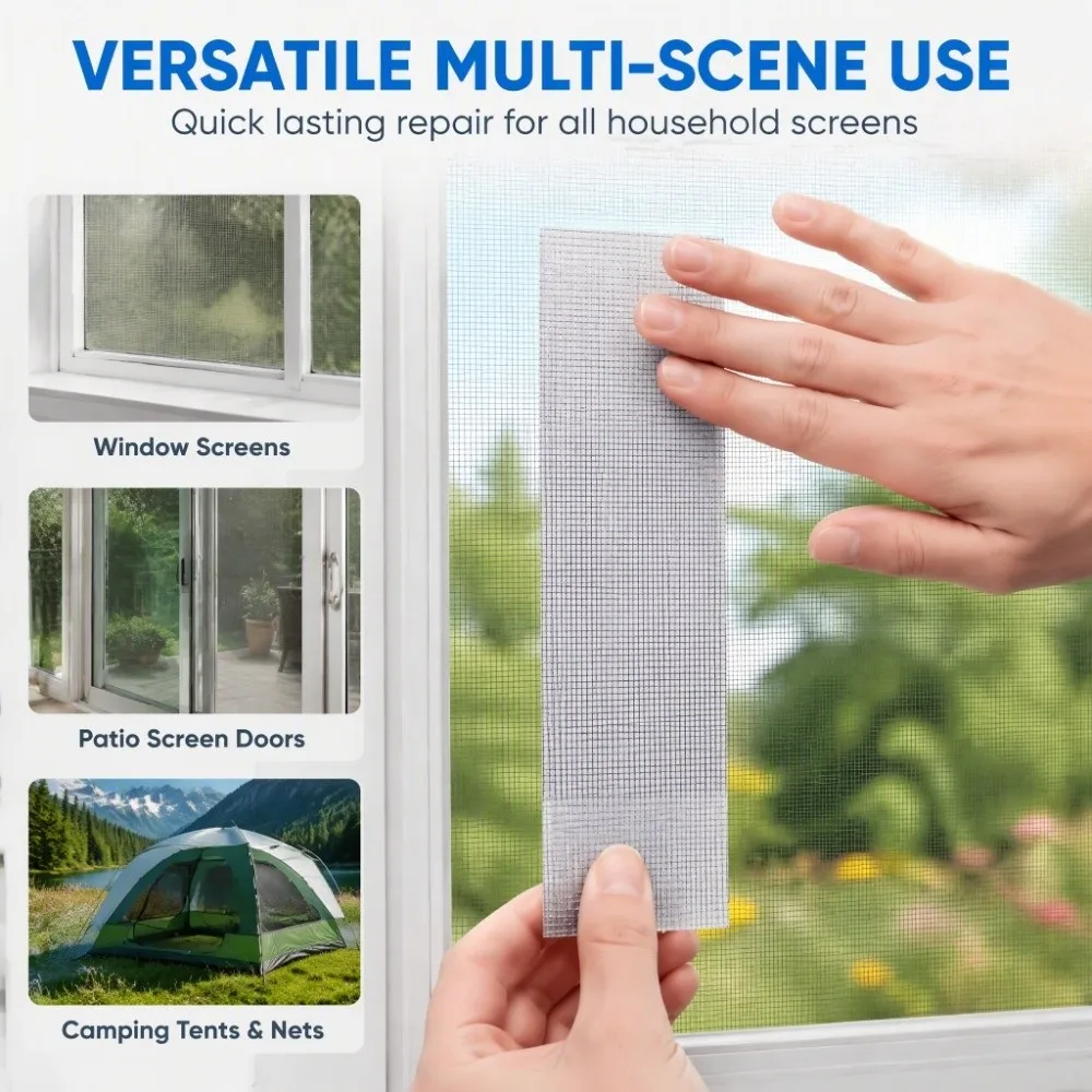 2pcs Self Adhesive Window Screen Repair Tape Strong Adhesive 5cmx2m Mesh Repair Tape Fiberglass Screen Repair Patch Balcony
