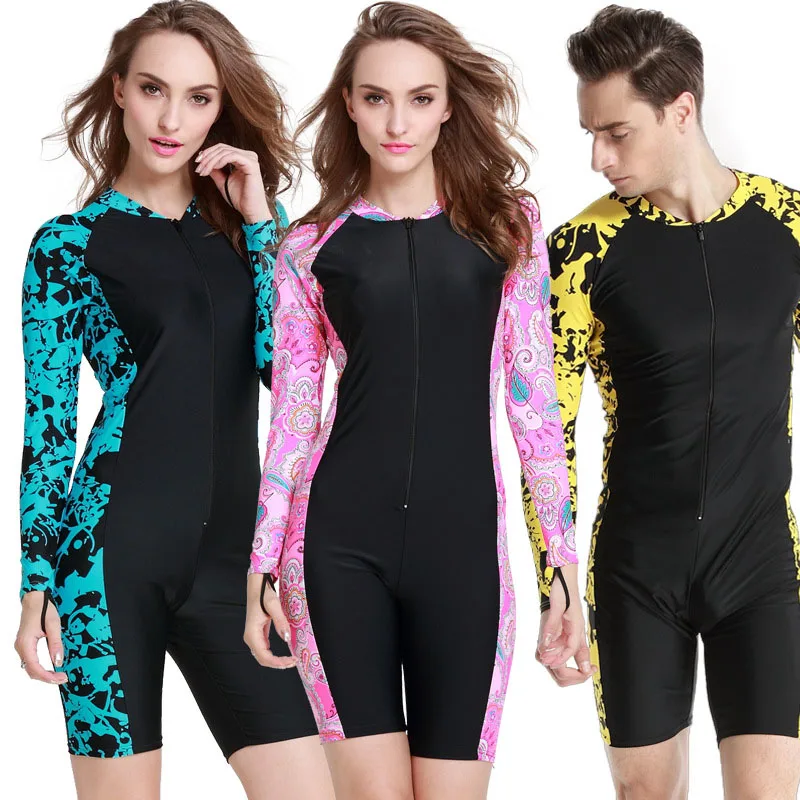 

One Piece Diving Suit for Women Long Sleeved Swimsuit Full Body Jellyfish Suit Surfing Swim Suit Sunscreen UPF50+