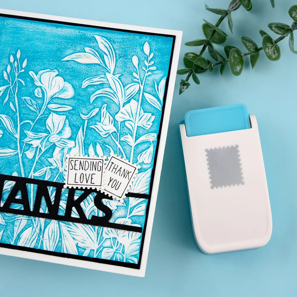 1 x 0,8 Zoll rechteckiger Briefmarken-Stanzhebel, Aktions-Bastelstanzer für Papierarbeiten, Scrapbooking, verschiedene Materialien, Stanzwerkzeug – Detail 6