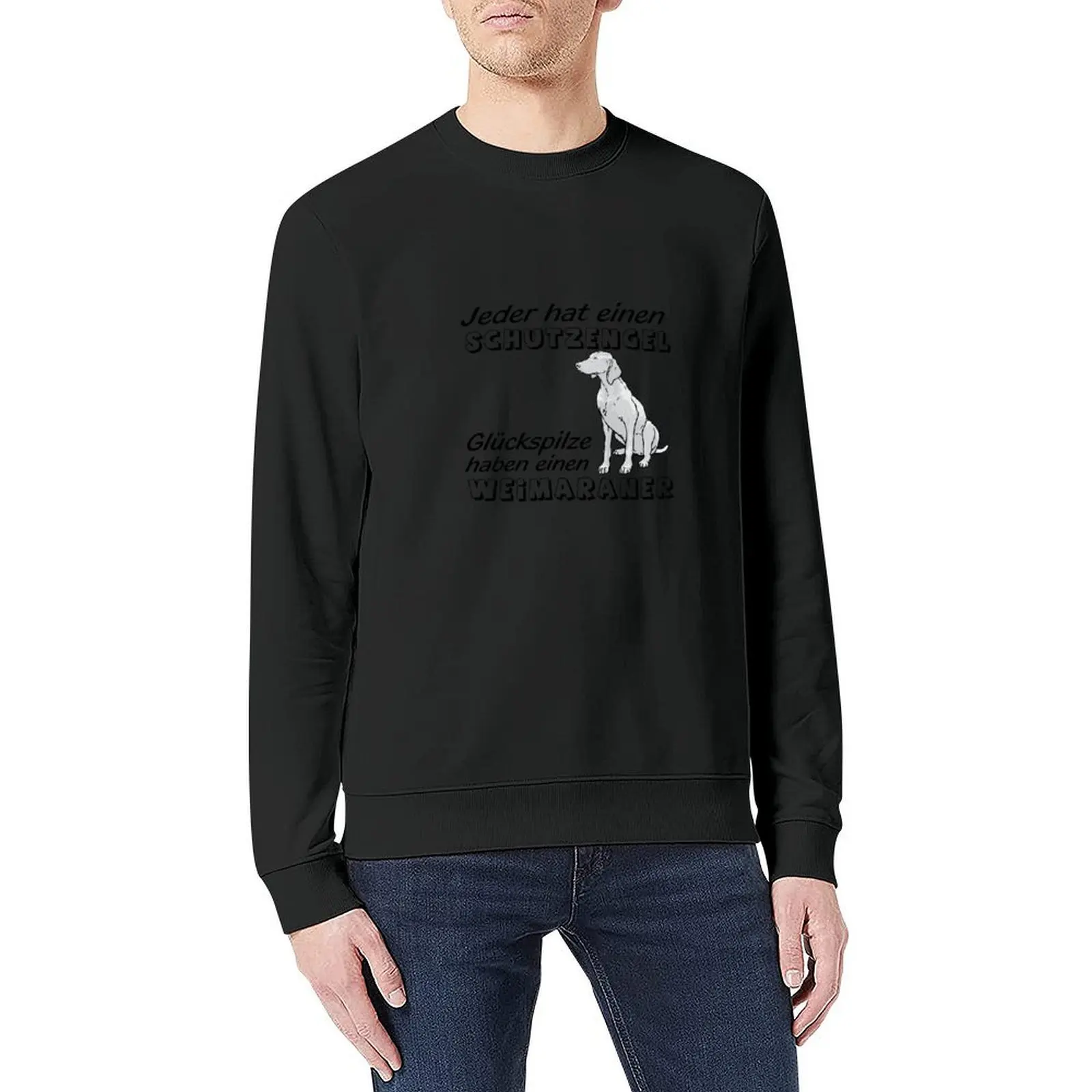 الجميع لديه ملاكًا حارسًا، لا يحظون الناس لديهم سترة Weimaraner ملابس رجالية ملابس رجالية بلوزات جرافيك