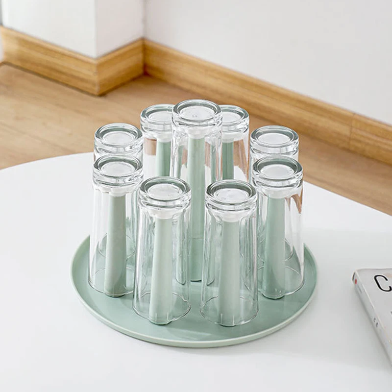

1PC Glass Cup Storage Rack Creative Space Saving Teacups Holder Glass Drain Rack Tray Water Cup Hanger Home Kitchen Supplies