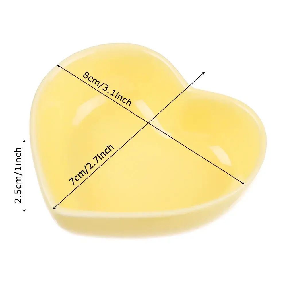

Kitchen Snack Serving Dishes Condiment Dishes Ceramic Sauce Dish Heart Shape Seasoning Dish Mini
