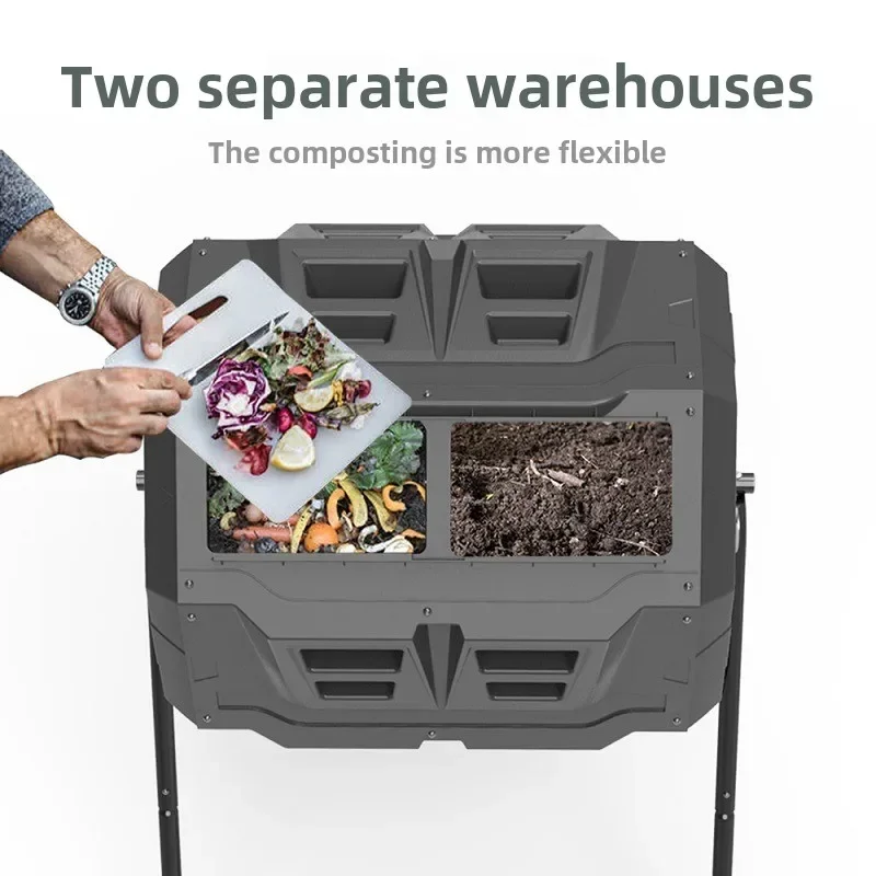 Household garden leaf compost bin rotating compost bucket outdoor courtyard school food waste fermentation compost bin