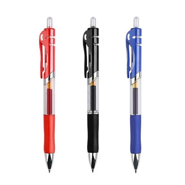 2 pens + 10 refills! Large Capacity 0.5mm Retractable Gel Pen Set Black/red/blue Ink Writing Office  School  Supplies Stationery image 6