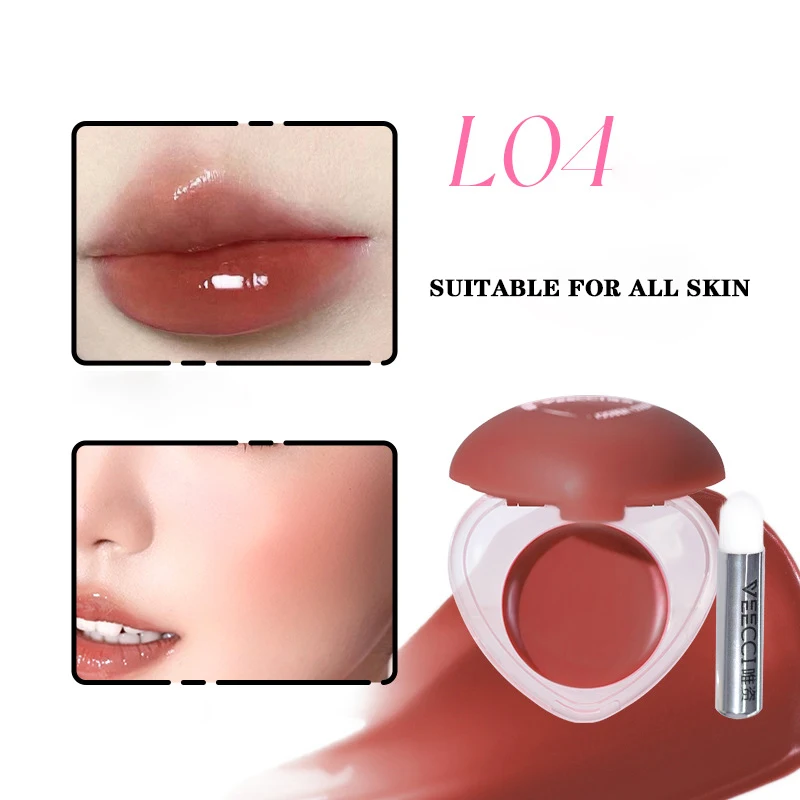 VEECCI متعددة الأغراض بلسم الشفاه الخدين الطبيعي المائي ترطيب ترطيب أحمر الخدود أحمر الشفاه ماتي لامع طويل الأمد ماكياج الوجه