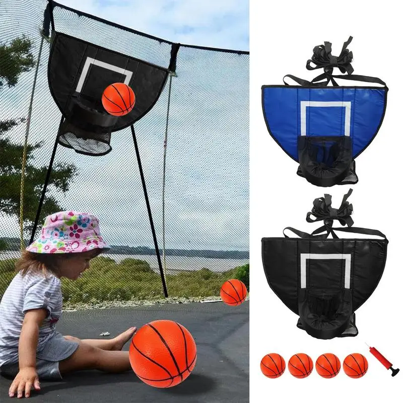 

Trampoline Basketball Hoop Adjustable Outdoor Soft Basketball Rebounder Frame Trampoline Attachment For Kids Playground Family