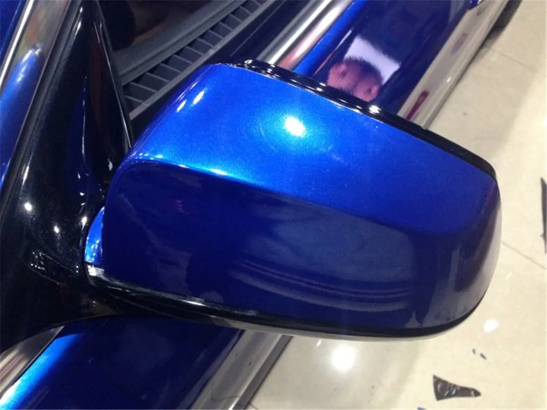 Candy Blue Glossy Metallic Vinyl Wrap Film Car Wrapping Foil Car Sticker Sheet For Motor Computer Vehicle Bike