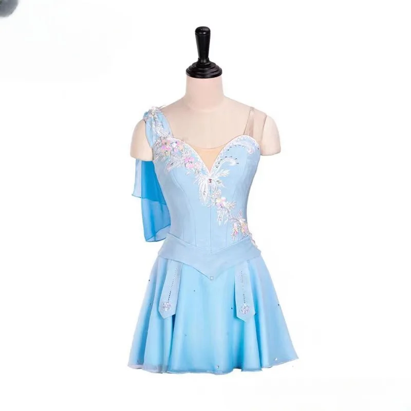 

Professional custom ballet TUTU magic symbol variation stage performance dress blue ballet skirt