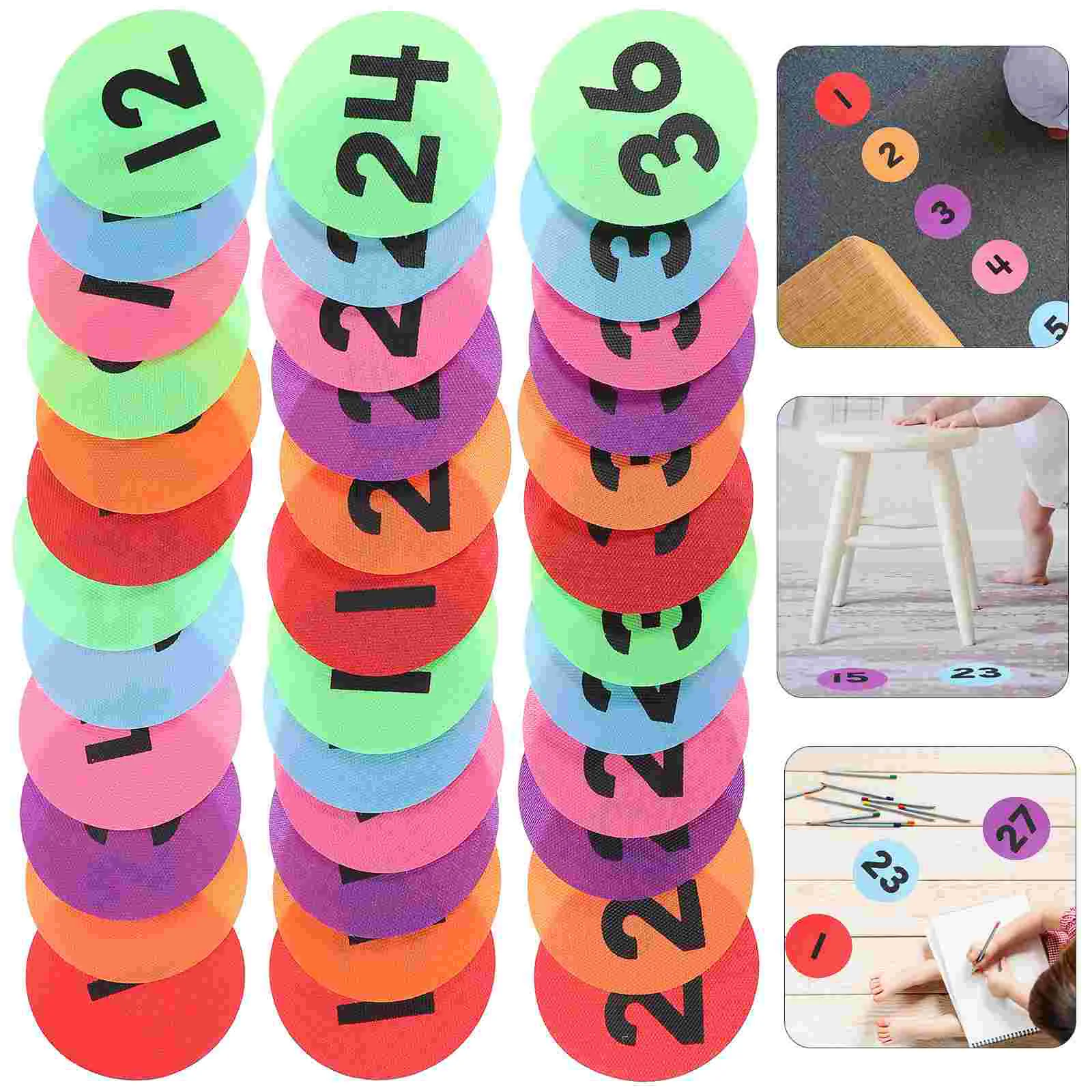 

36 Pcs Area Rugs Children's Number Carpet Dots for Game Markers Classroom Learning Toys Toddler Activities Spot Office