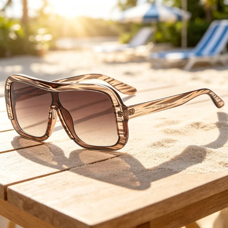 Trendy Oversized Shield Sun Glasses Unisex Square Frame One‑Piece Large UV400 Shades Beach Outdoor Driving Fashion Eyewear