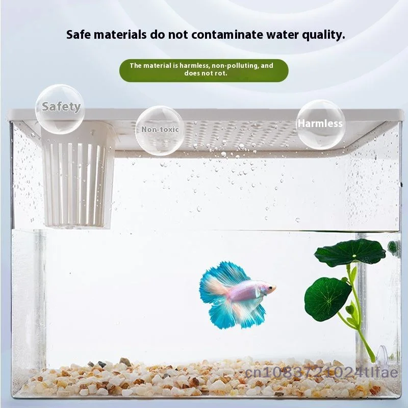 1 قطعة خزان الأسماك النباتات وهمية الديكور الأوراق الخضراء أرجوحة لسمك بيتا الإجهاد الحد من حوض السمك ديكور آمن مع كوب الشفط #4