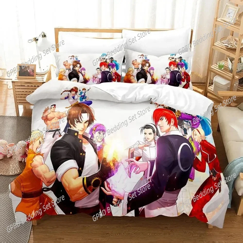 

Anime King Of Fighters Comfortable Duvet Quilt Cover Pillowcase Bedding Set Children Bedroom Decoration Home Textile