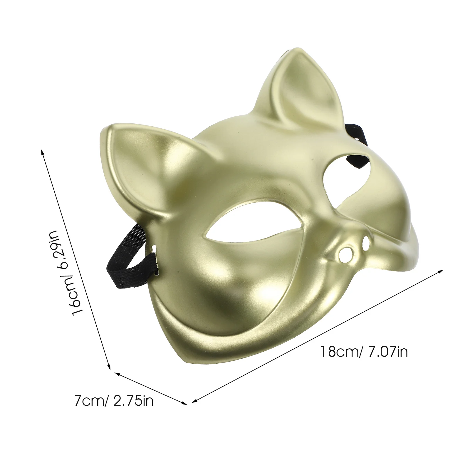 Blanko-Fuchs-Maske zum Selbermachen, unbemalt, sicherer Kunststoff, Cosplay, Halloween-Party, Maskerade-Maske für Erwachsene, Face Fit, Basteln, Maskerade-Masken