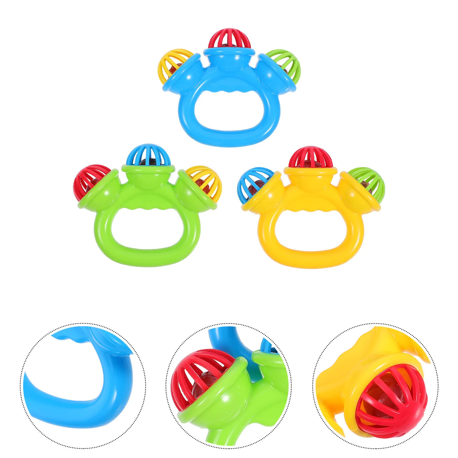 3Pcs Infant Hand Shaking Bell Small Jingle Bells for Soothing Calming Baby Auditory Development Percussion Instrument