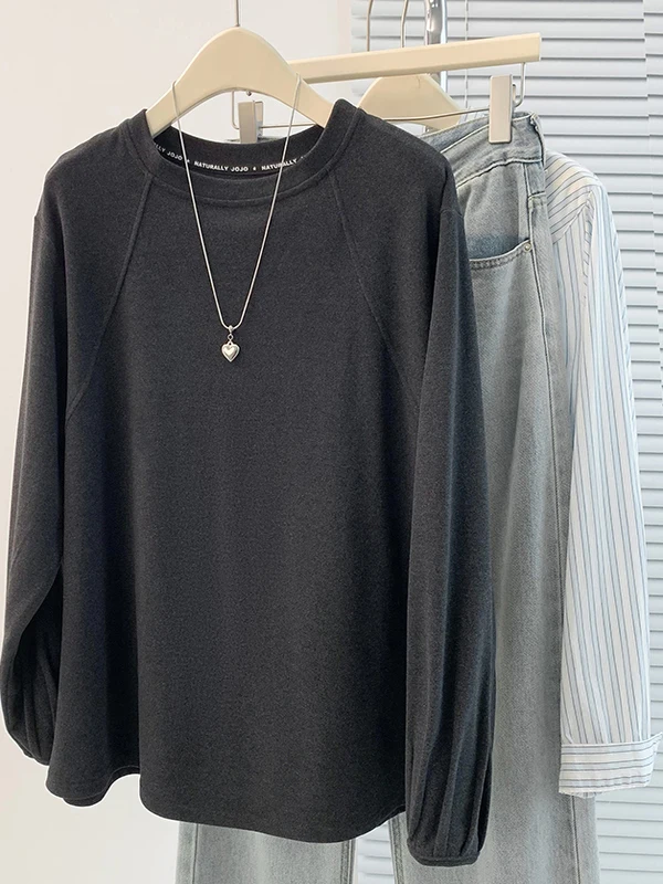 Design coreano Thi Warm round Ne Felpa con cappuccio Strato base da donna irt T-irt Autunno Inverno Nuovo Sle Versatile Comodo sudore...