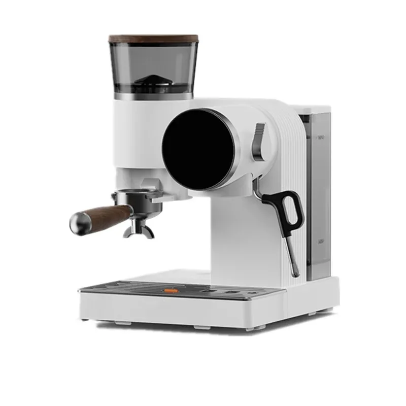 

2-in-1 Coffee Machine with Grinder & Milk Frother - 15Bar Espresso Maker for Hot/Iced Coffee Grinding Degree Adjustment Office