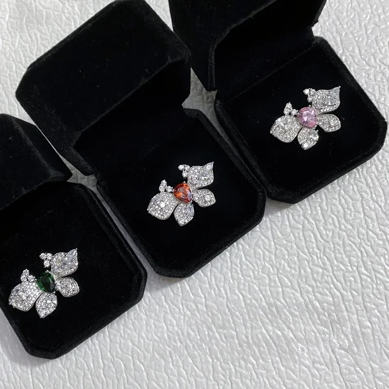 

MDLFES Moissan Diamond Style Винтажное кольцо принцессы с зеленым блеском и розовым покрытием из 18-каратного золота