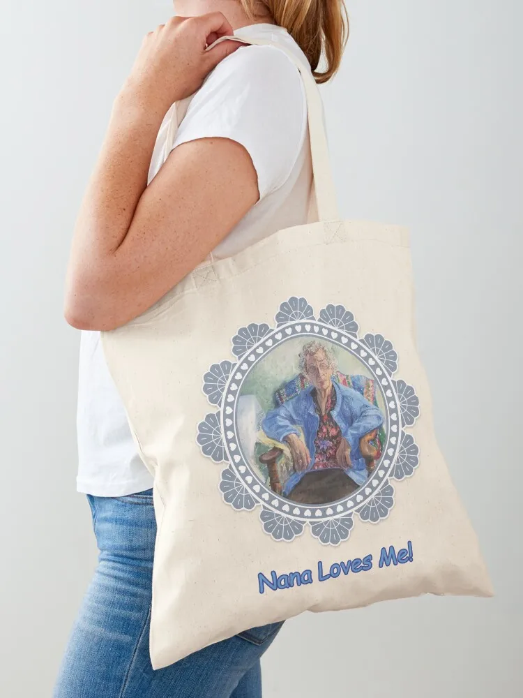 

Grandma Dorothy with Lace Border - Nana Loves Me! Tote Bag foldable reusable bag handbag Canvas stote bag Candy bags