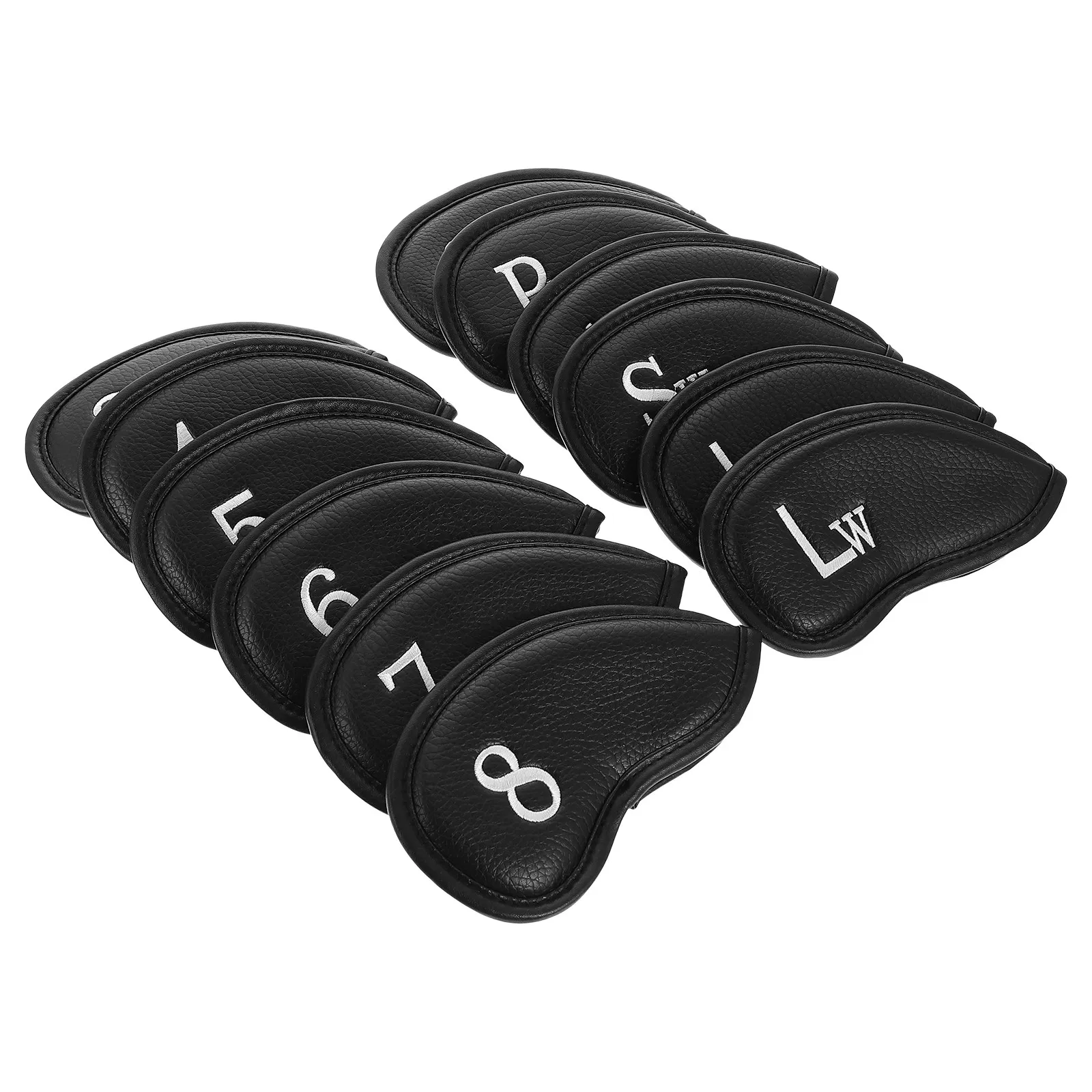 

12Pcs Golf Cue Protector Mallet Shaped Putter Cover High Density Fabric Cue Sleeve Shockproof Rod Accessory for Sports