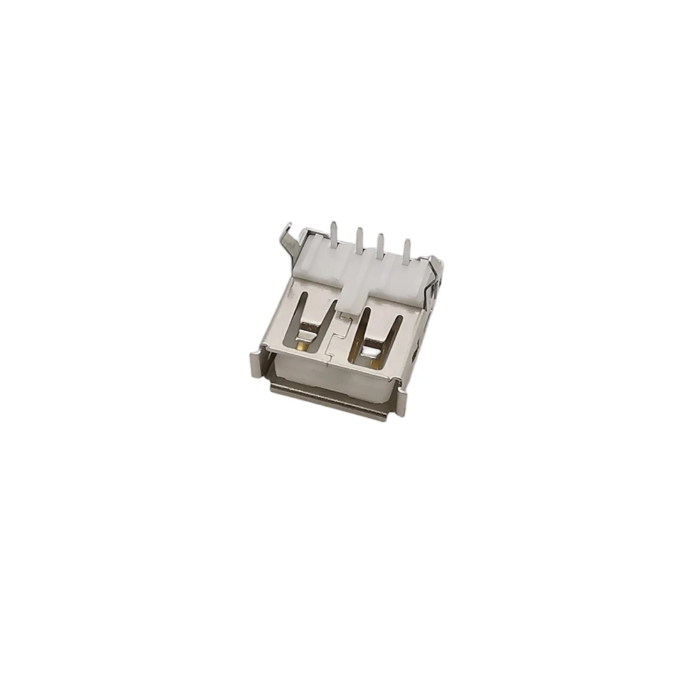 5V USB 2.0 Type-A Female 4 Pins Charging Data Port Connector 90 Degree Right Angle DIP PCB Soldering USB-A Socket Jack Interface