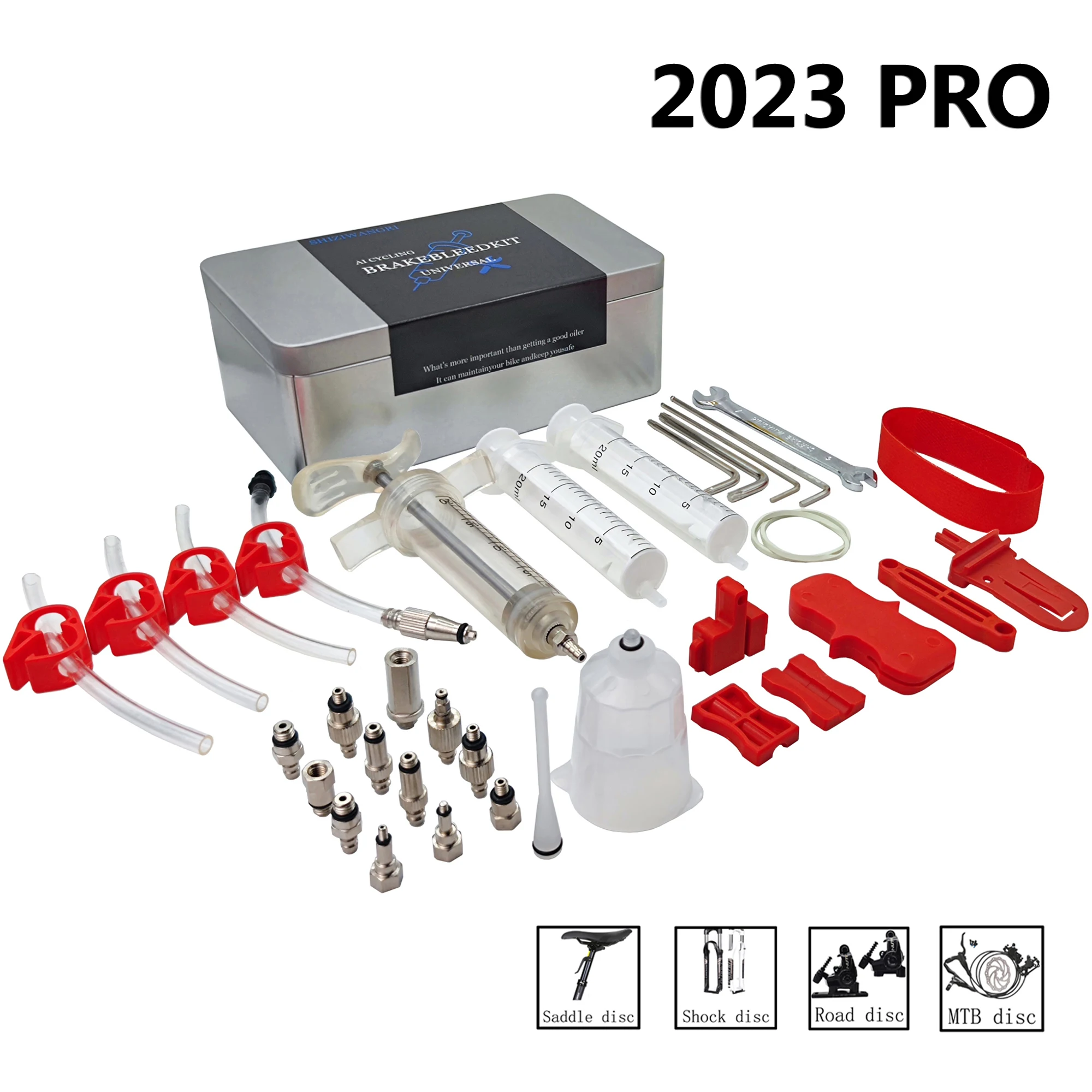 New 2024 Pro Bicycle Hydraulic Disc Brake Oil Bleed Kit For SHIMANO,SRAM,Avid,Series MTB Road Bike Brake Repair Tools