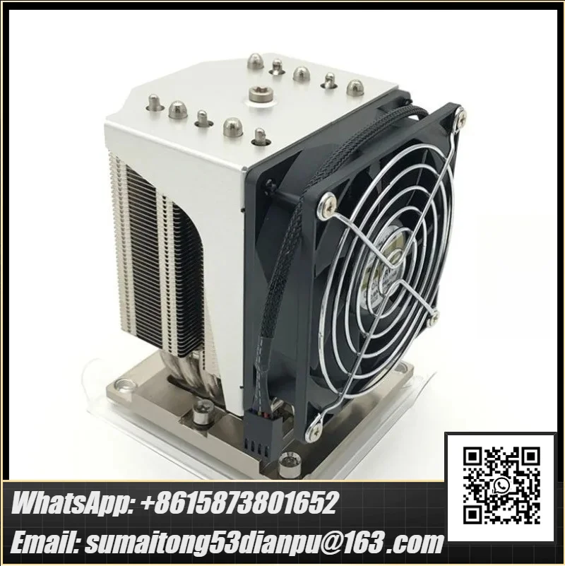 5.6 Heat Pipe Square Rectangular LGA3647 3U 4U Side Blowing CPU Radiator Fan 205W