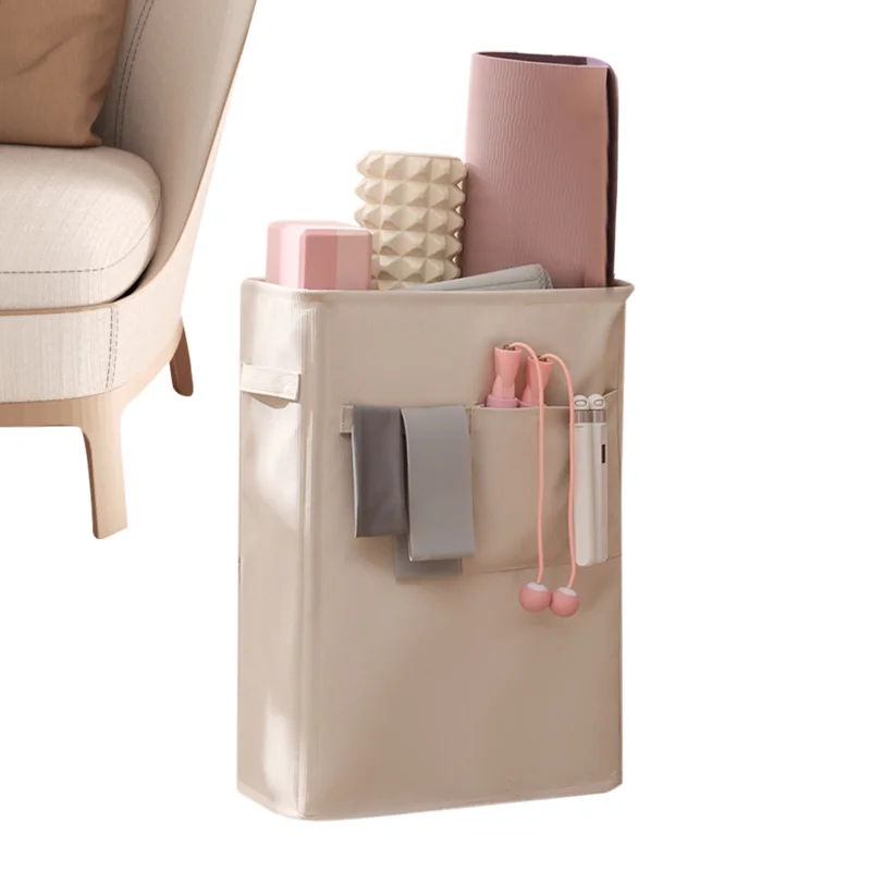 

Yoga Mat Organizer Basket Corner Oxford Cloth Yoga Mat Rack Multipurpose Basket Holder With Side Pocket Washable Storage Rack