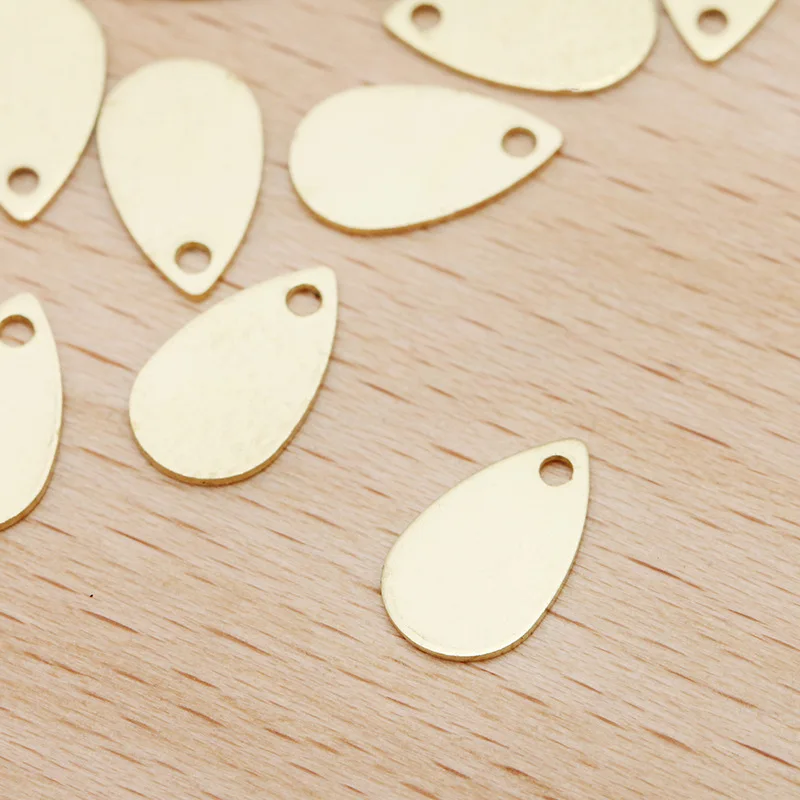 100pcs/50pcs 10x6mm Metal Brass Teardrop-shaped Charms Pendants for Jewelry Making Supply Pendants Hairwear Handmade Accessories