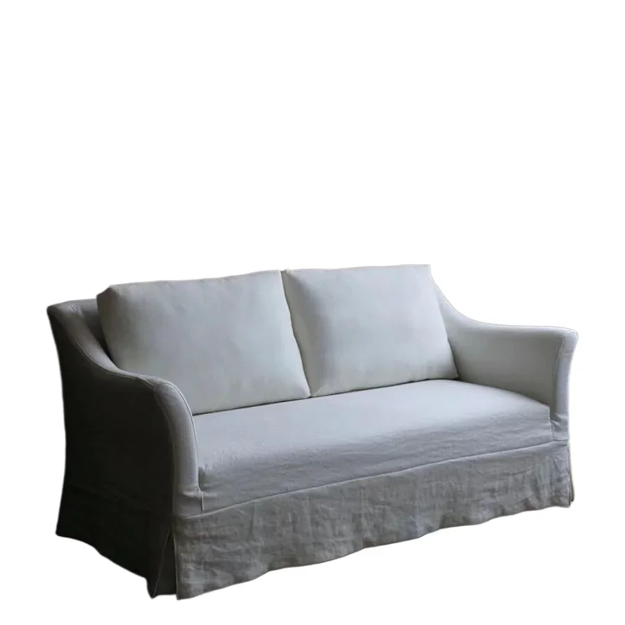 Tissu de chanvre délavé rétro pour trois personnes, style japonais, design blanc, meubles entièrement détachés et lavés