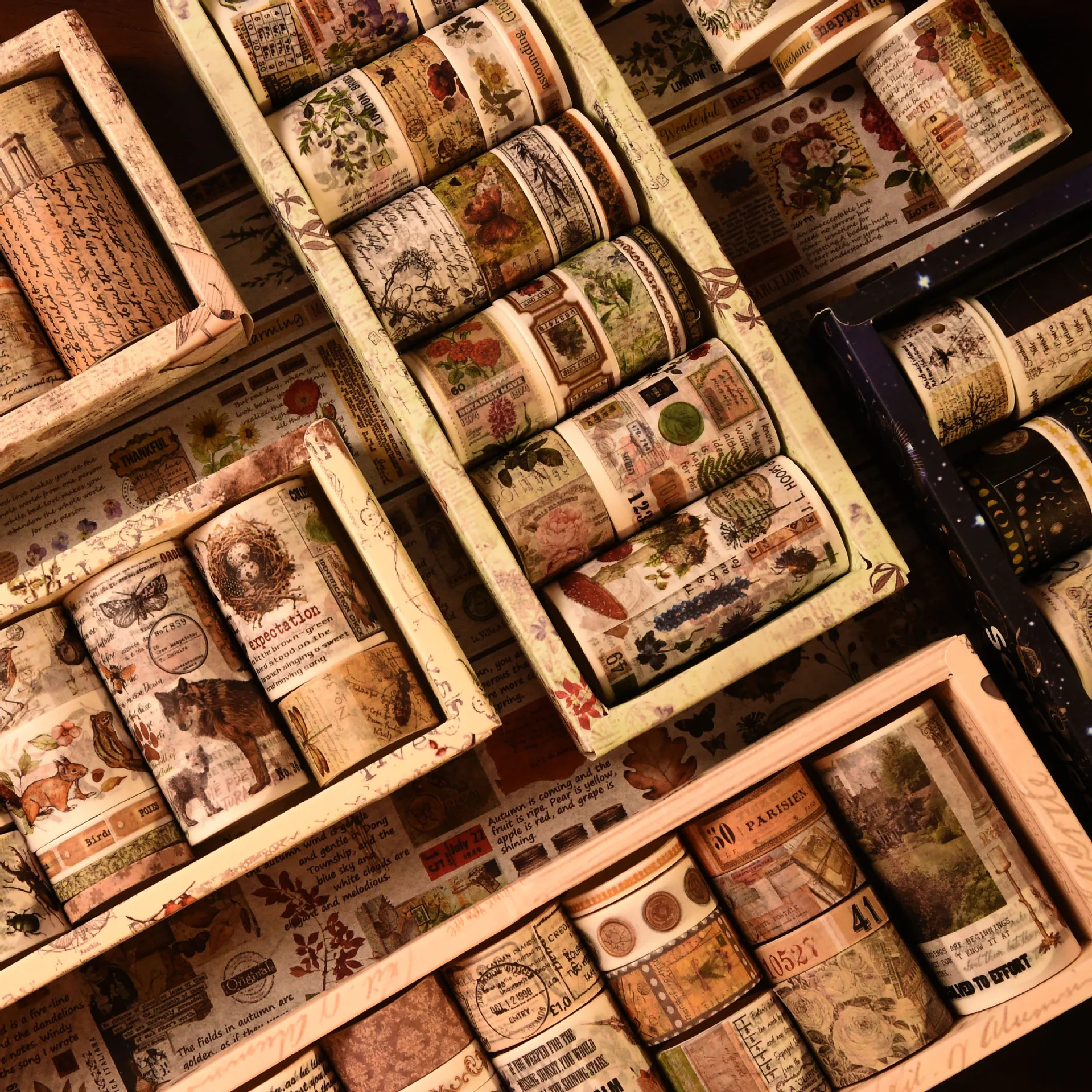 conjunto-de-presente-jcac-com-18-rolos-de-fita-washi-vintage-adesivos-decorativos-para-scrapbook-e-diario-diy