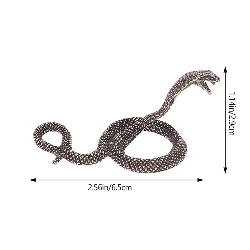 Antique Bronze Color Cobra Statue Miniature Figurines Zodiac Snake Animal Desk Decorations Ornaments Alloy Crafts