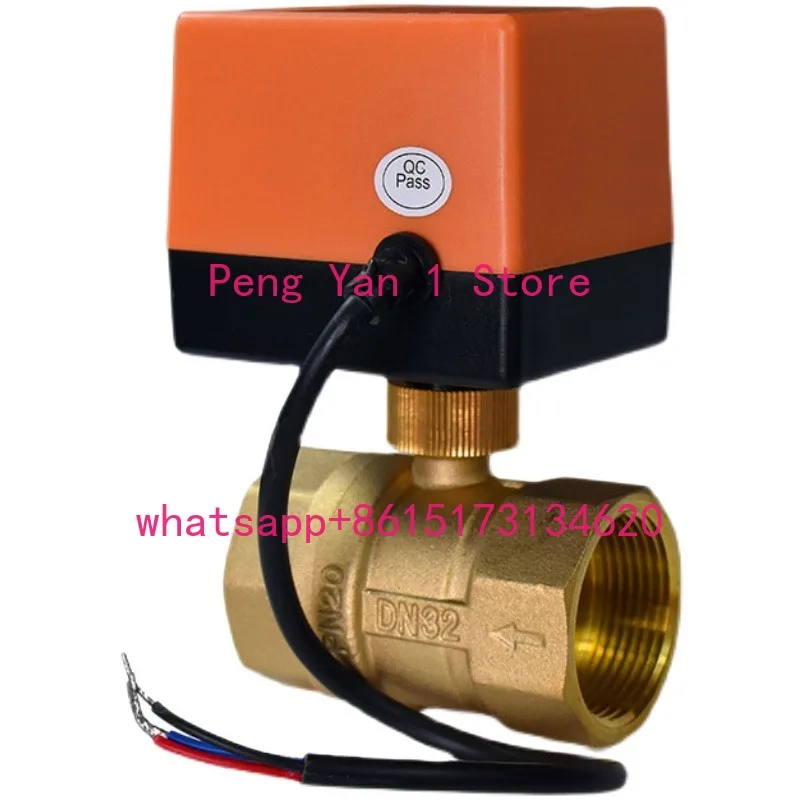 DQ220 series electric ball valve, central a-ir conditioning two-way valve, brass internal thread two-way water valve, 6-point