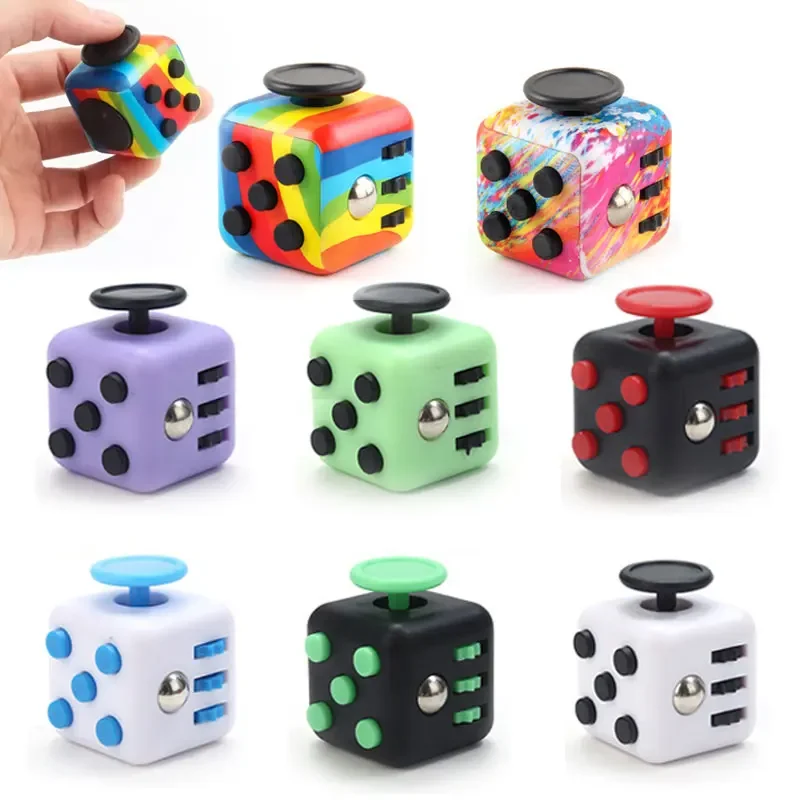 6-in-1 Fidget Cube Toy Hand Spinner voor anti-stress/anti-angst Fidget speelgoed voor kinderen, tieners, volwassenen-3,4 cm 40 g meerdere kleuren - afbeelding 2