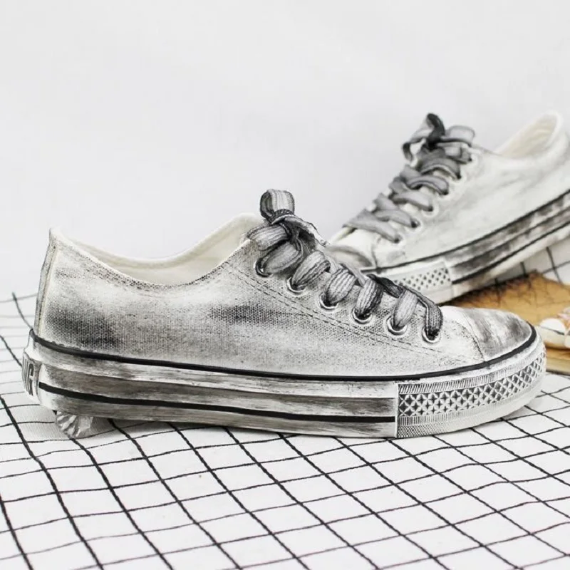 Sapatos sujos de tinta preta para homens e mulheres, tênis de grafite escolar unissex, estilo hiphop universitário, primavera 2022, tamanho 35-44