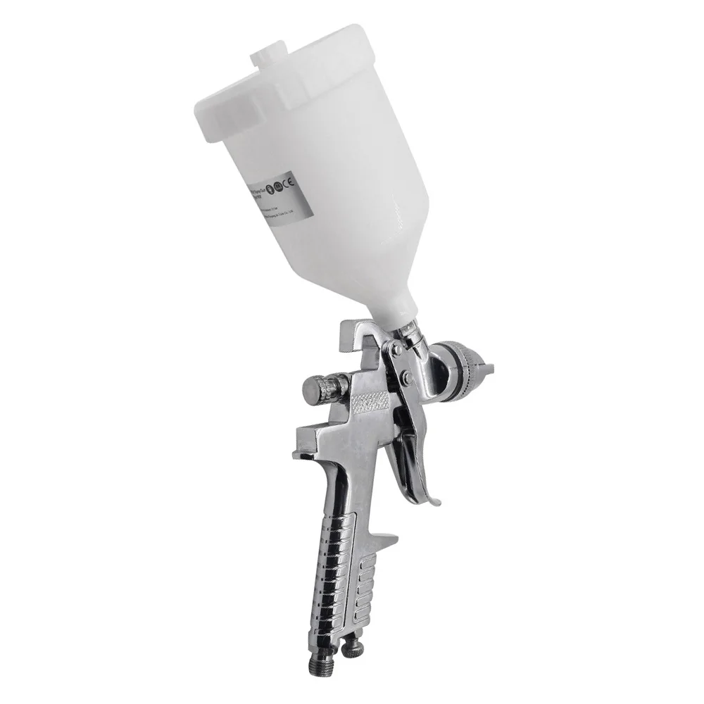 REILYN Air Spray Gun Pressure Type 1.5mm Nozzle with Cup Silver Handle for Automotive Furniture Parts Painting