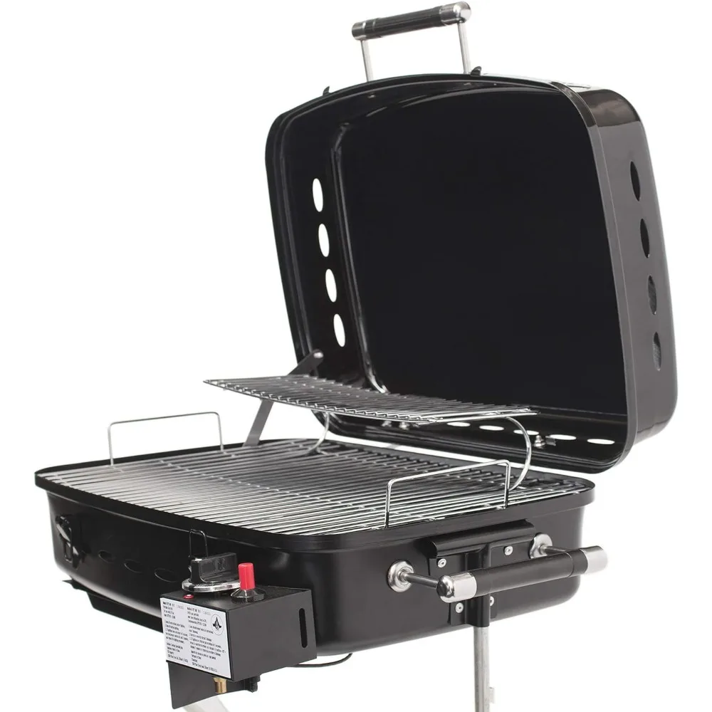 

Trailer Mounted BBQ - Motorhome Gas Grill - 214 Sq Inch Cooking Surface - Adjustable Flame Controller, Outdoor BBQ Gas Grill