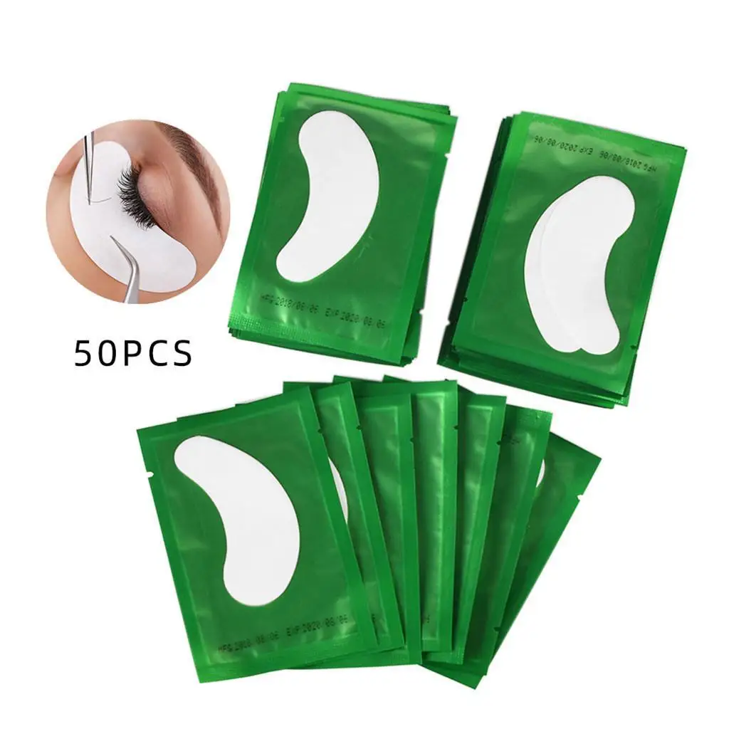 50 قطعة من وصلات الرموش غير المنسوجة تحت وسادات العين خالية من الوبر باللون الأزرق #1