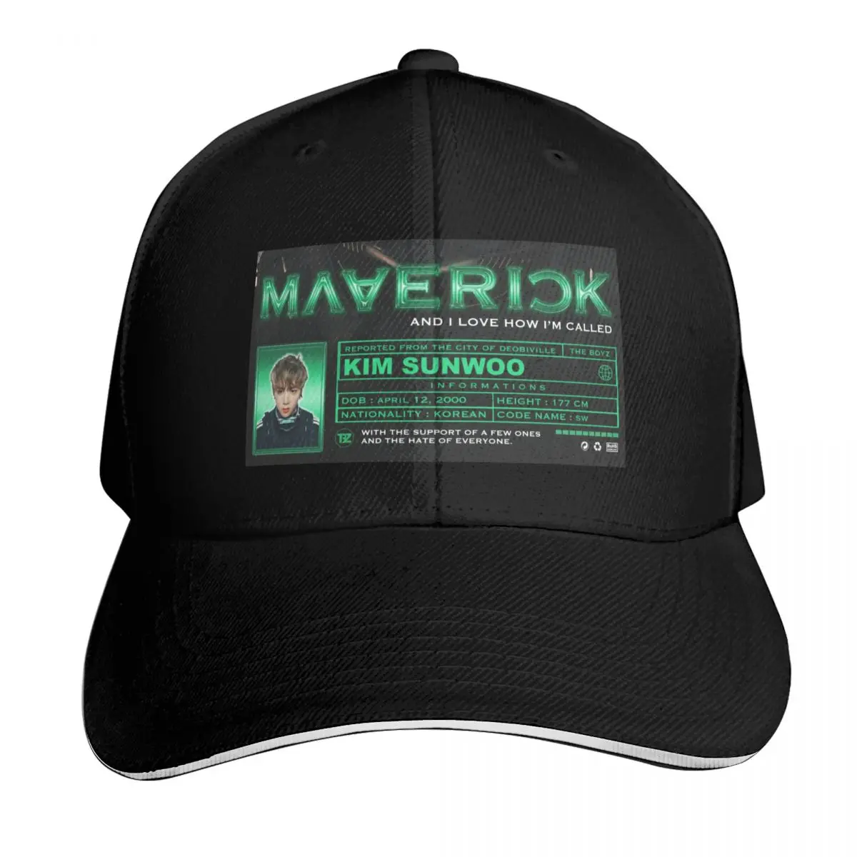 

Sunwoo Maverick ! [The Boyz] Baseball Cap Hat Man Luxury designer cap tactical cap hard hat Elegant Women's Hats Men's