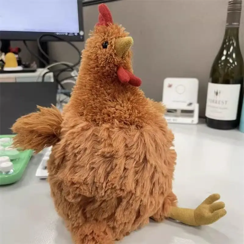 Eenheid van grappige, zachte gevulde kippenpop, ideaal woondecoratie en kinderspeelgoed voor Kerstmis en verjaardagen