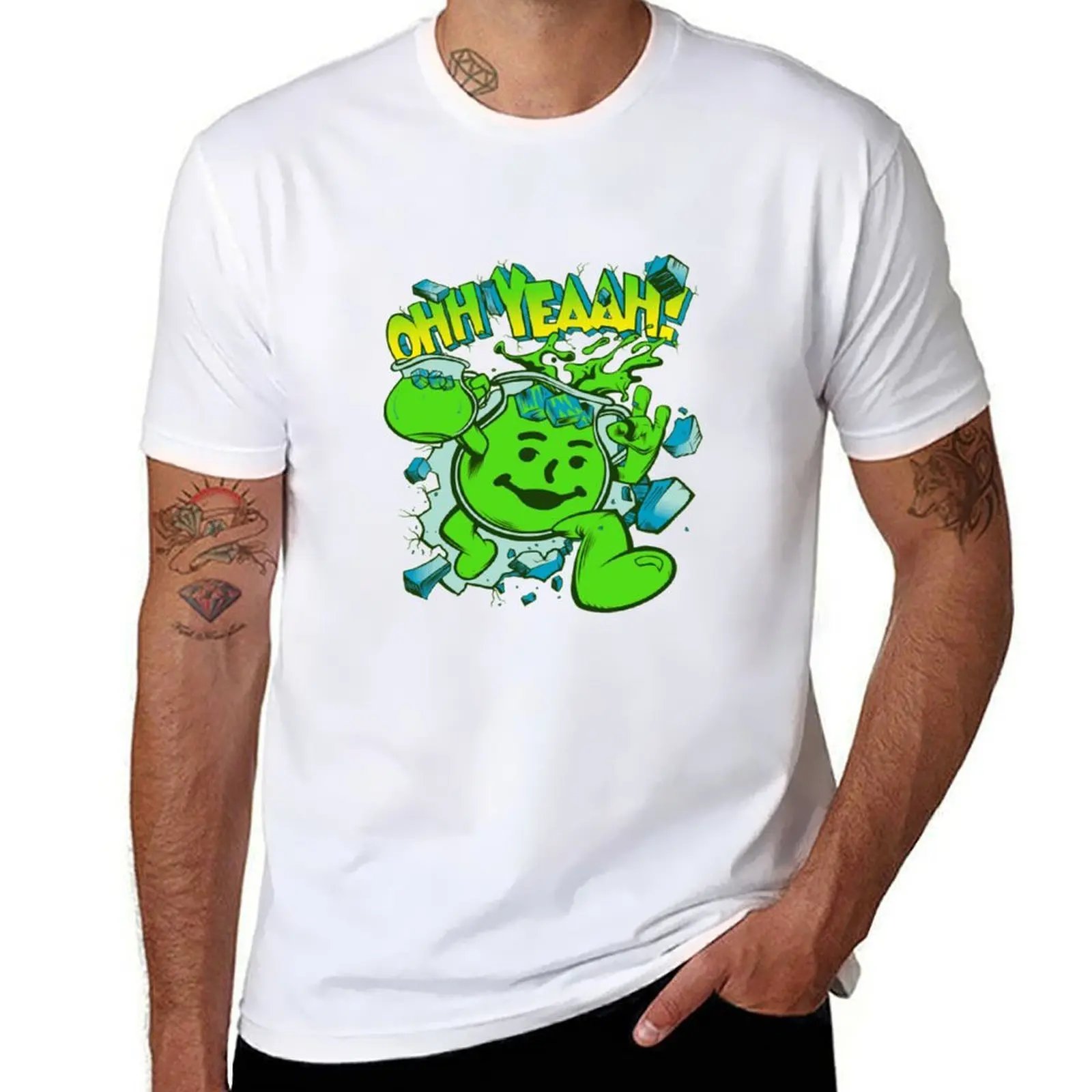 

Kóol Aíd Man OHH YEAH! Kóol Aíd Man Lime T-Shirt t shirt for man t shirts cotton 100% T-Shirt
