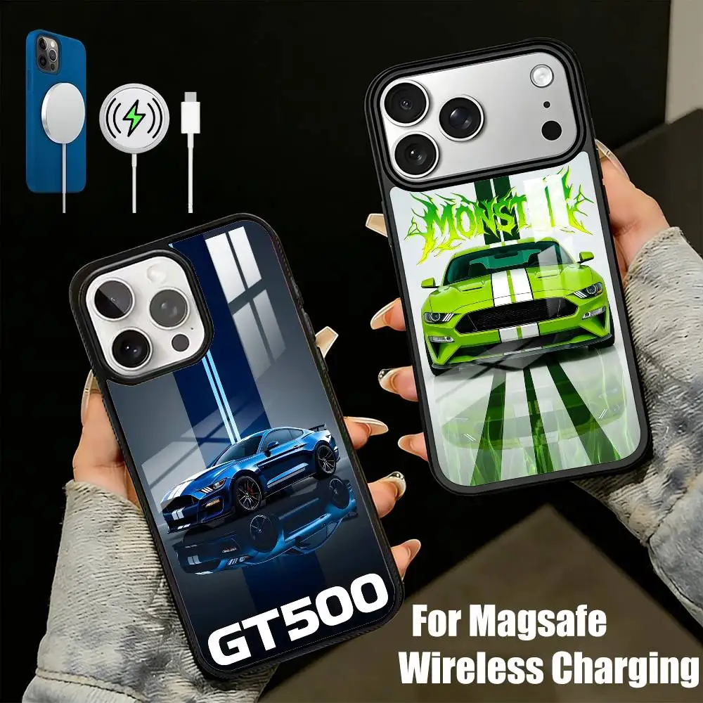 

Top M-Muscle Cars Coyote V8 X GT500 Phone Case For iPhone17,16,15,14,13 Plus,Pro Max Magnetic For Magsafe Wireless Charging