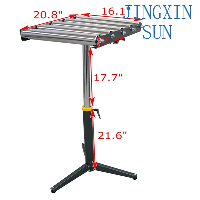 5 Rolls Adjustable Conveyor Roller Table Heavy-Duty Roller Stand Feed Stand 250 Lbs Woodworking