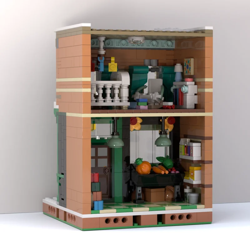 MOC-246430 Grocery store Building Block MOC Streetscape Series Dream Modular Creative Building Blocks Gift 833PCS Bricks Adult