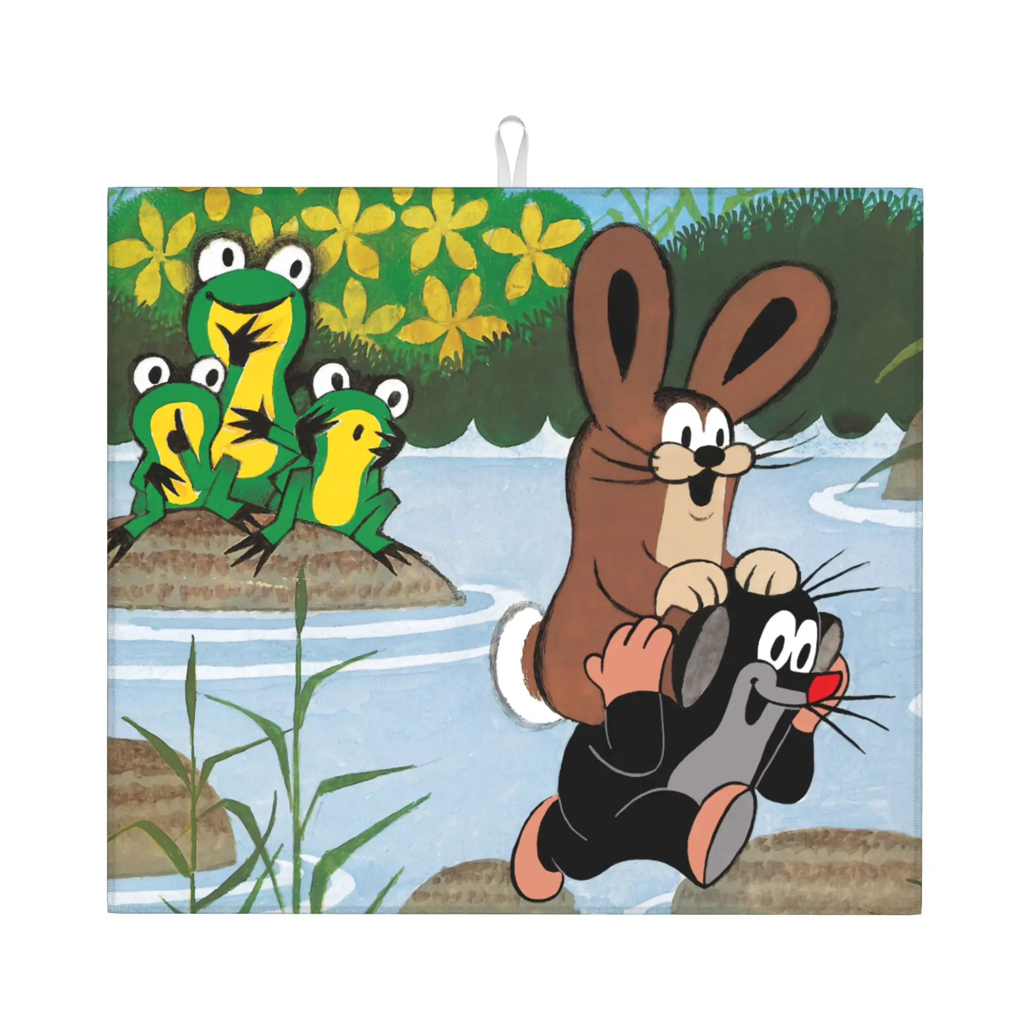 Czech Cartoons Krtek Mole Non Slip Kitchen Counter Protector Mat Barware Tableware Reusable Comics Drying Mat For Kitchen