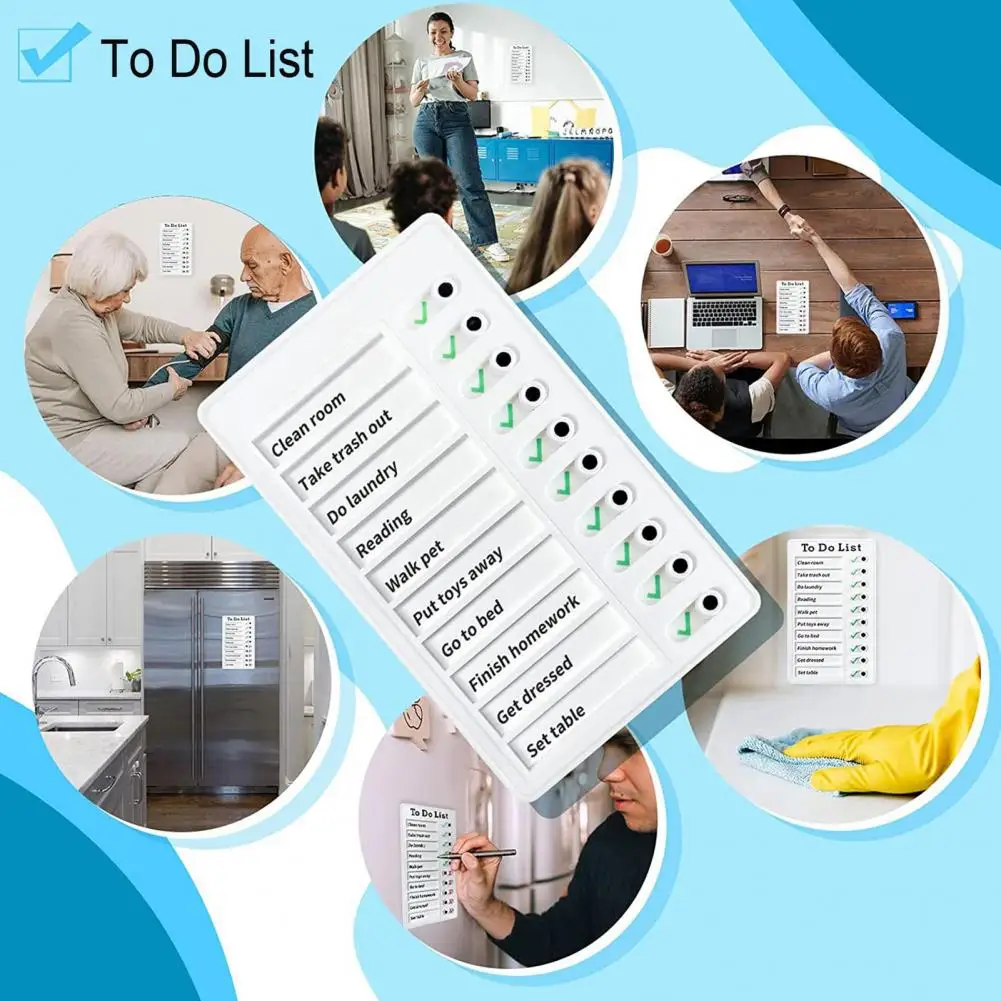 Self-discipline Habit Builder Kids Chore Chart with Detachable Cardstock for Routine Planning Home Checklist Board for Note