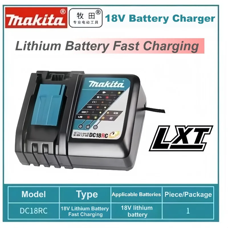

6A Fast Charger for Makita DC18RC 14.4V 18V Li-ion Battery Charger LED Display Compatible BL1860 BL1850 BL1830 BL1840
